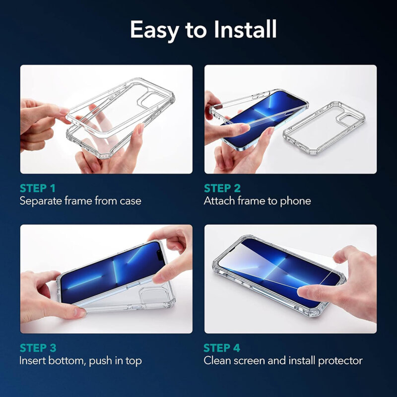 Husa + 2x folie iPhone 13 Pro Max ESR Air Armor 360, transparenta