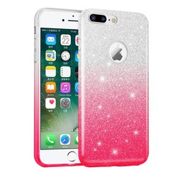 Husa iPhone 8 Gradient Color TPU Sclipici - Roz