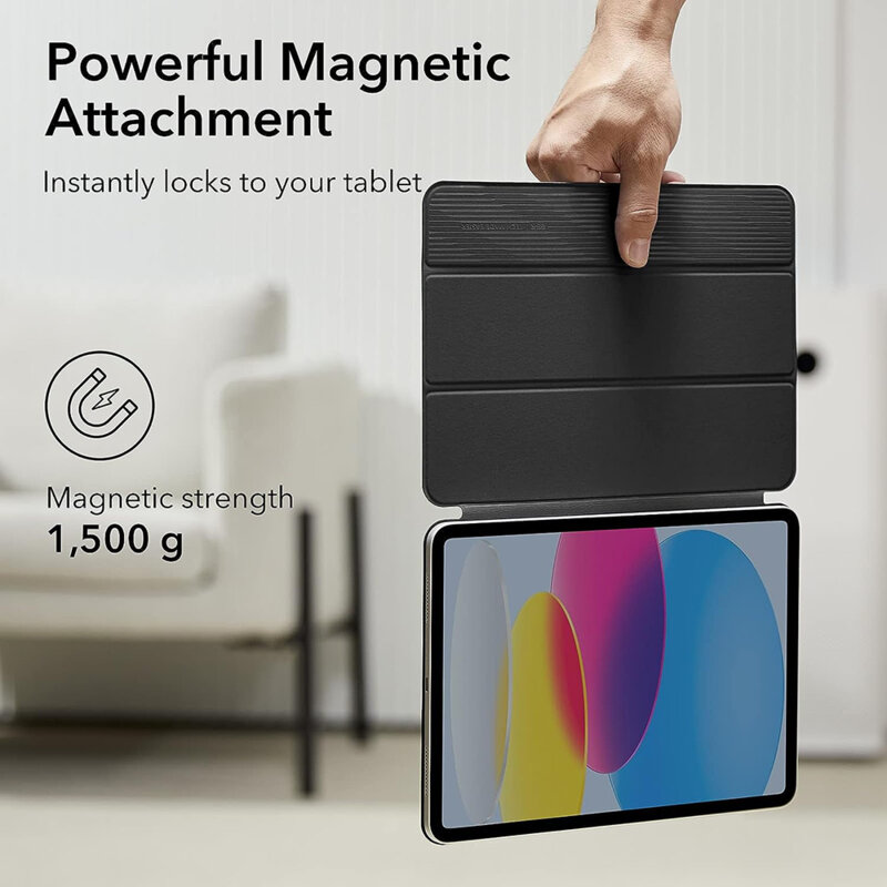 Husa iPad 10 (2022) 10.9 ESR Rebound Magnetic, negru