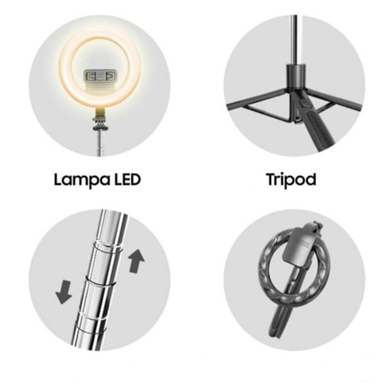 Selfie ring light cu trepied Bluetooth Usams, 168cm, US-ZB241
