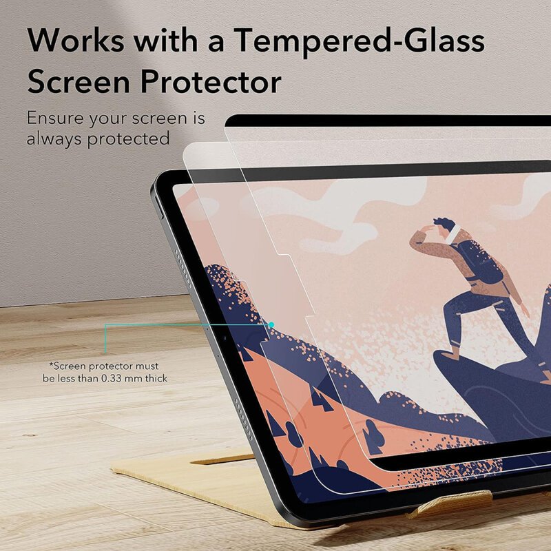 Folie iPad Air 11 (2024) ESR Paper-Feel Magnetic, transparenta