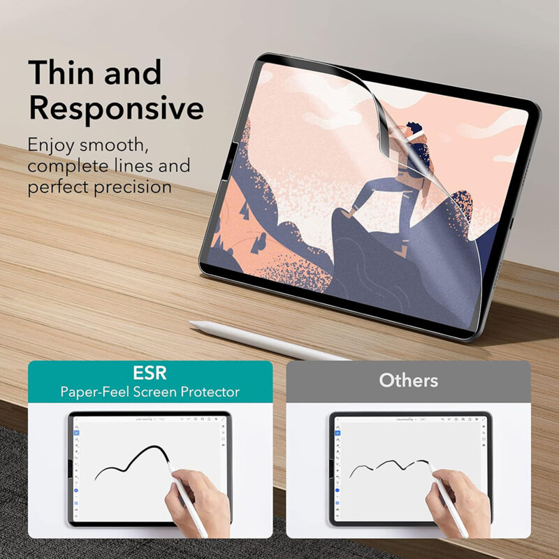 Folie iPad Air 11 (2024) ESR Paper-Feel Magnetic, transparenta