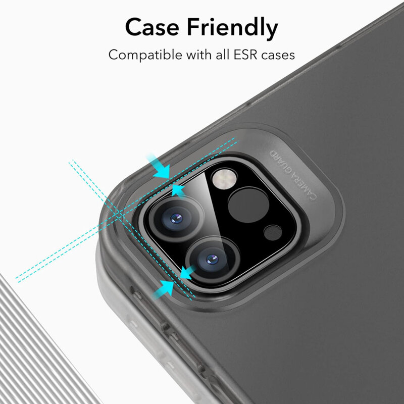 [Pachet 2x] Folie camera iPad Pro 2020 12.9 A2069/A2232 ESR Camera Lens Protector, negru