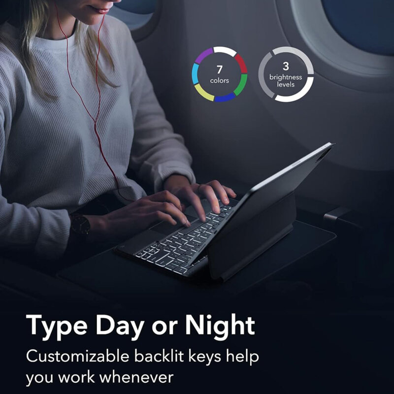 Husa + tastatura iPad Air 5 (2022) ESR Rebound Magnetic, negru