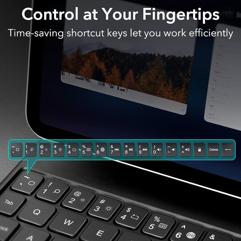 Husa + tastatura iPad Air 5 (2022) ESR Rebound Magnetic, negru