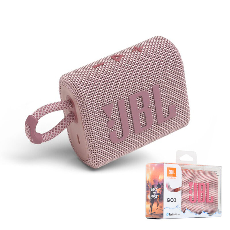 Boxa wireless portabila Bluetooth mica JBL GO3, IP67, roz