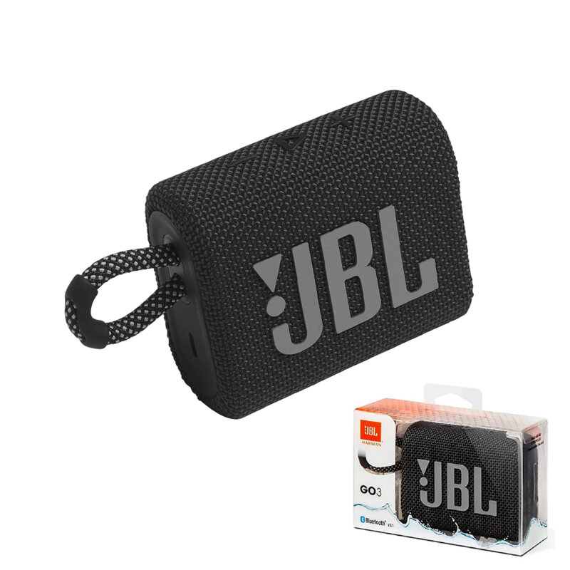 Boxa wireless portabila Bluetooth mica JBL GO3, IP67, negru