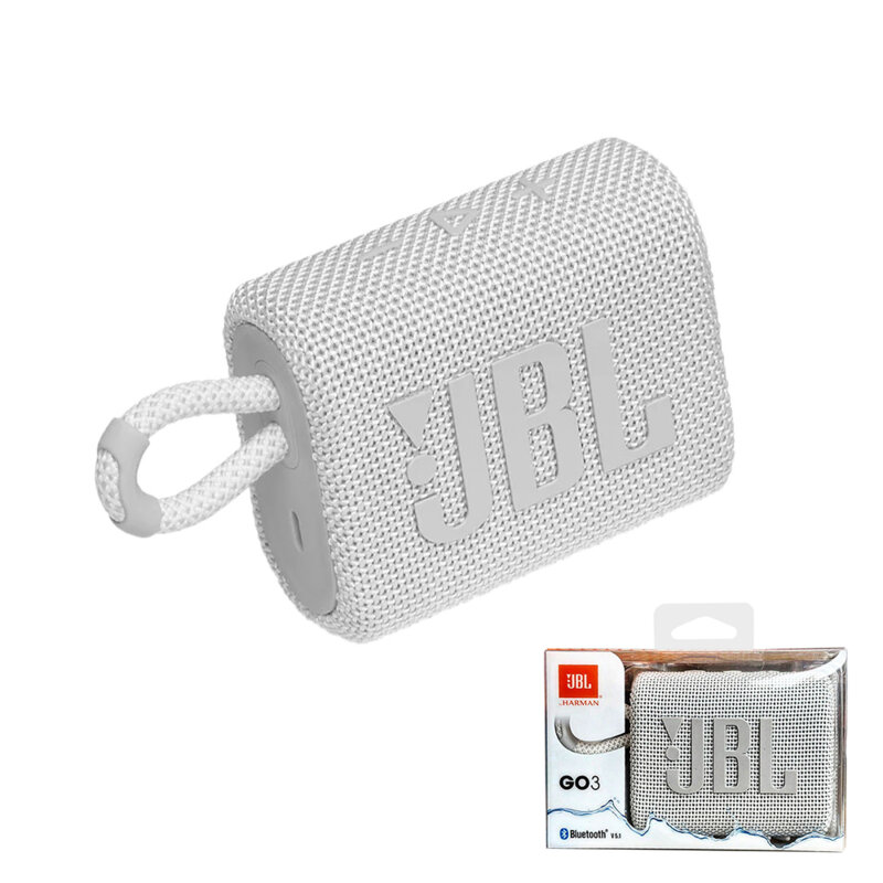 Boxa wireless portabila Bluetooth mica JBL GO3, IP67, alb