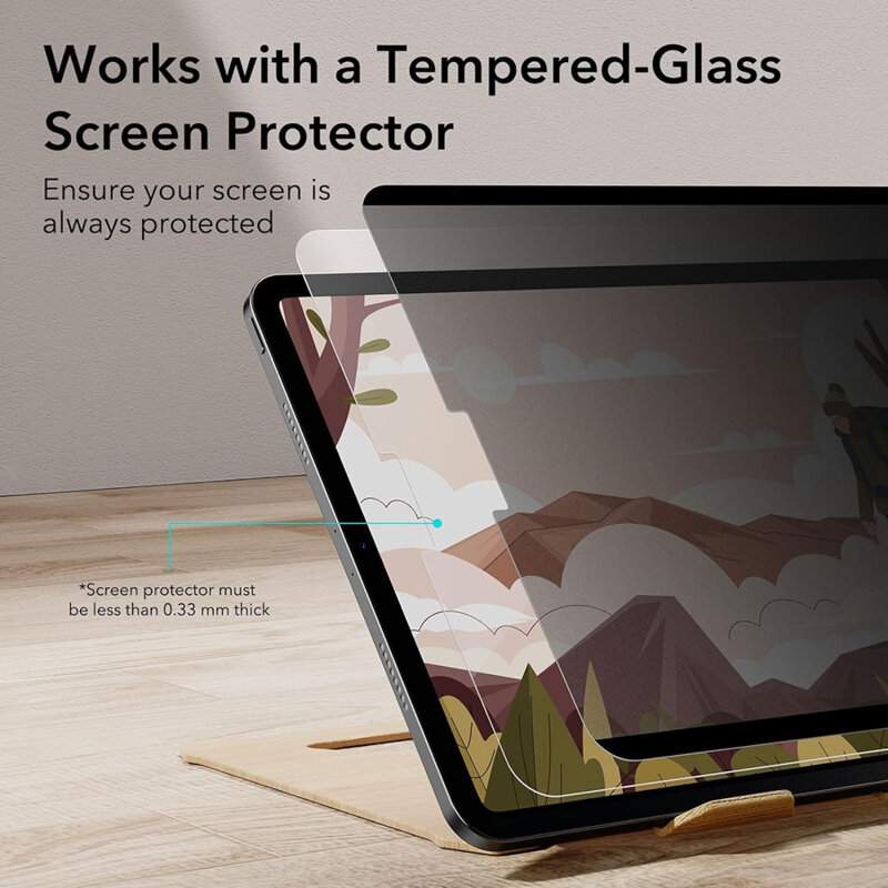 Folie iPad Air 11 (2024) ESR Magnetic Privacy Screen Protector, privacy