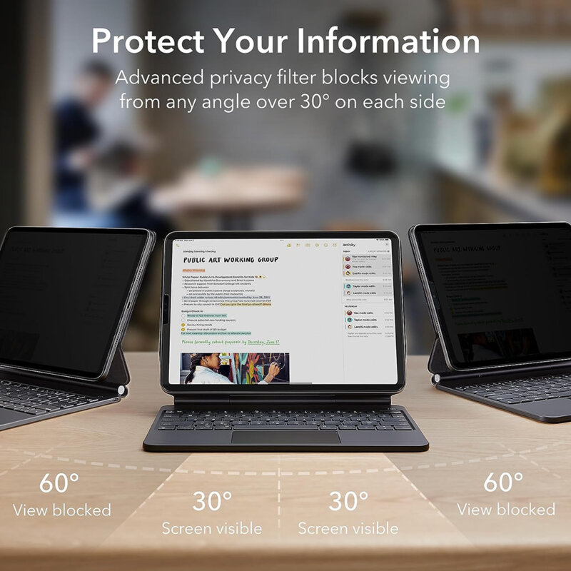 Folie iPad Air 5 (2022) ESR Paper-Feel Magnetic, privacy