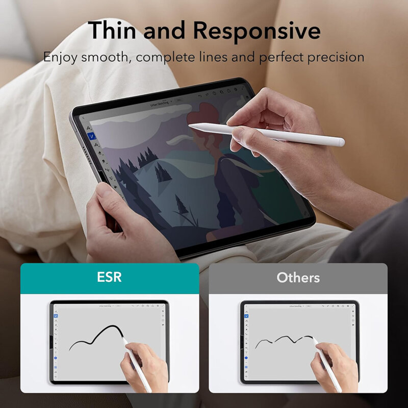 Folie iPad Air 5 (2022) ESR Paper-Feel Magnetic, privacy