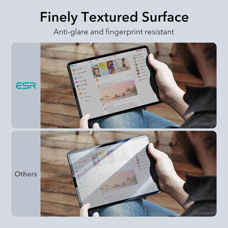 Folie iPad Air 5 (2022) ESR Paper-Feel Magnetic, privacy