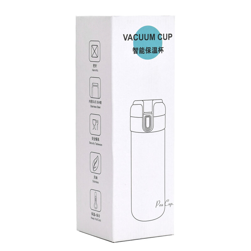 Termos cu indicator de temperatura Techsuit THM1 400ml, negru