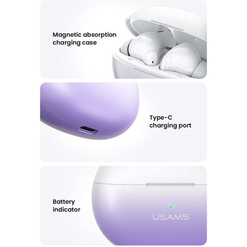Casti TWS earbuds, ENC, Bluetooth 5.3 Usams, albastru, US-XD19