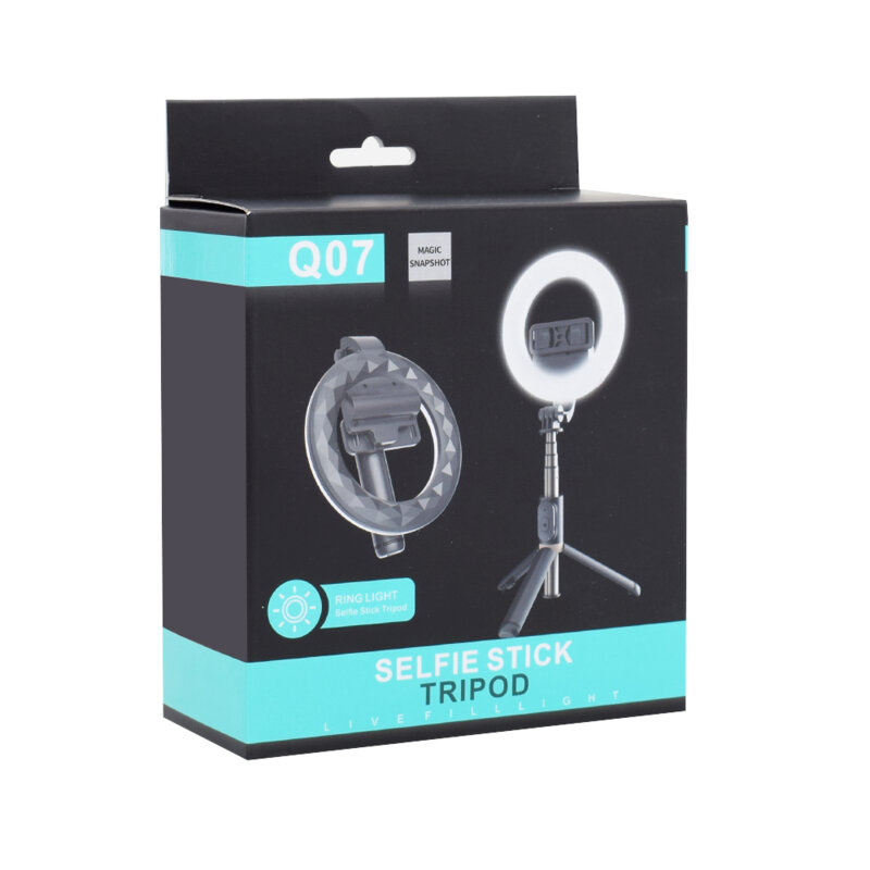 Selfie ring light cu trepied Bluetooth Techsuit Q07, 80cm