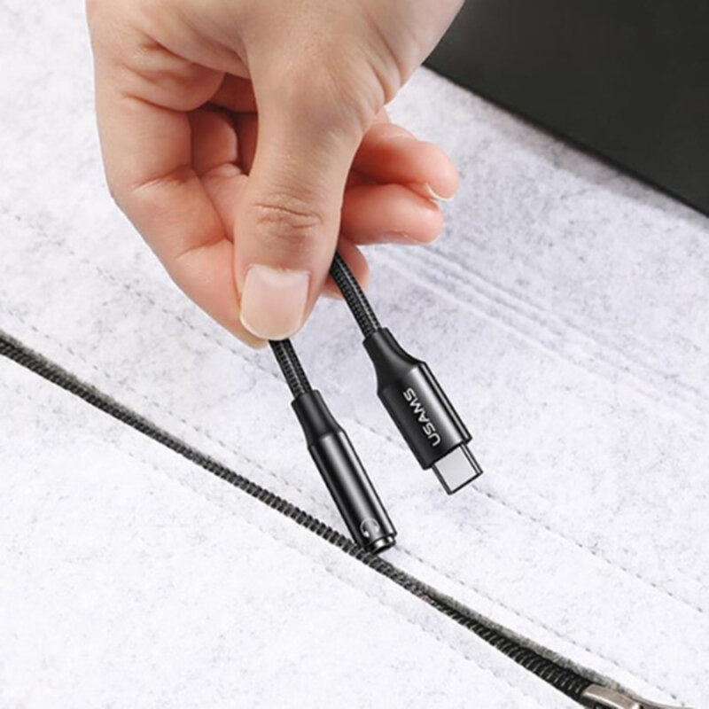 Adaptor audio DAC tip C la auxiliar 3.5mm Usams AU16, US-SJ599