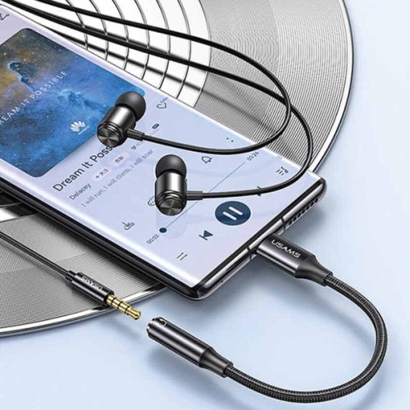 Adaptor audio DAC tip C la auxiliar 3.5mm Usams AU16, US-SJ599
