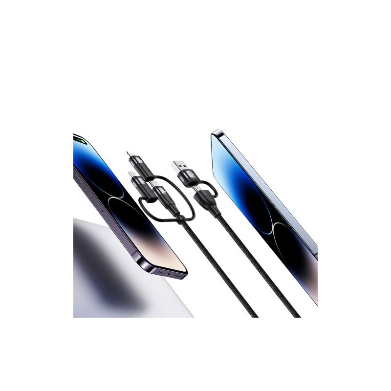 Cablu 6in1 Apple, Micro-USB, tip C PD100W Usams U85, mov, US-SJ645