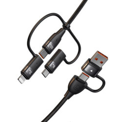 Cablu 6in1 Apple, Micro-USB, tip C PD100W Usams U85, negru, US-SJ645