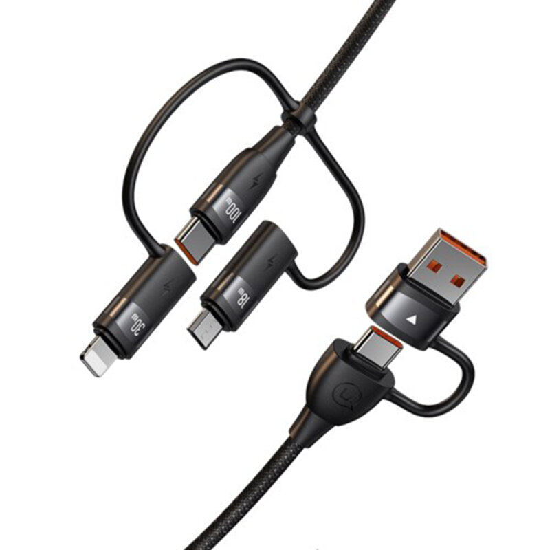 Cablu 6in1 Apple, Micro-USB, tip C PD100W Usams U85, negru, US-SJ645