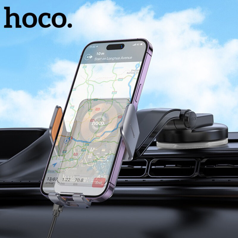 Suport cu incarcare auto wireless pentru bord Hoco HW8, 15W