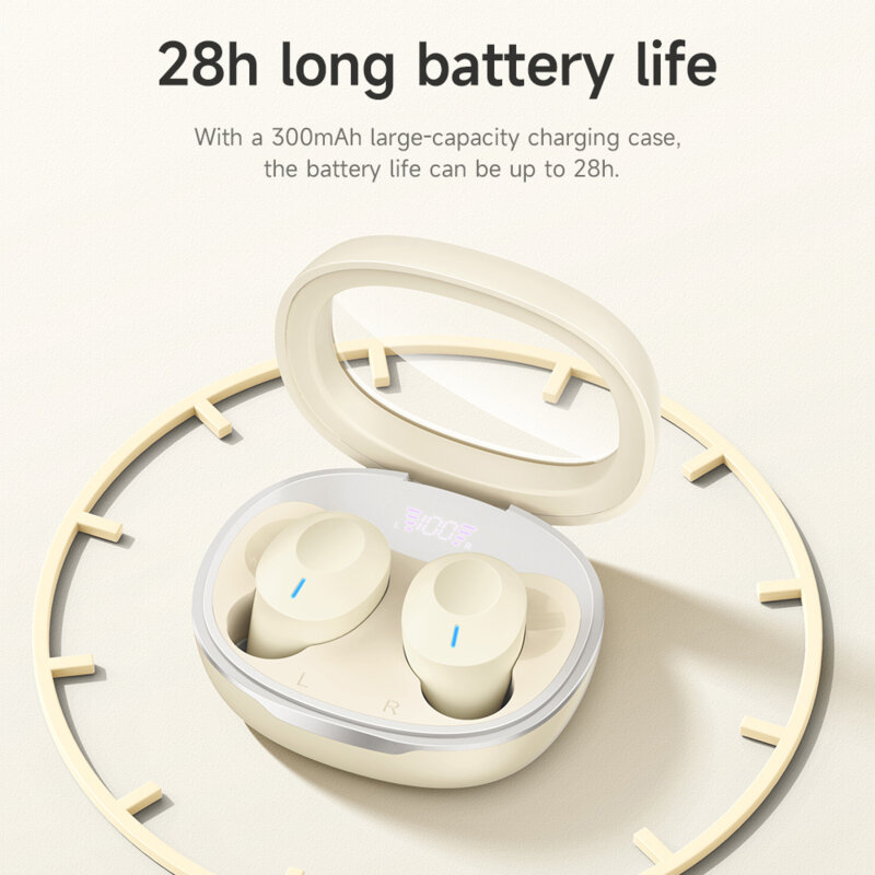 Casti Hi-Fi Bluetooth in-ear true wireless Hoco EQ3, bej