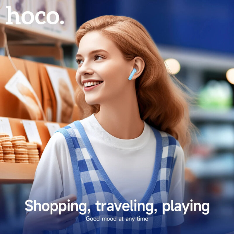 Headset Bluetooth Hoco EQ6, casti Hi-Fi true wireless, mov