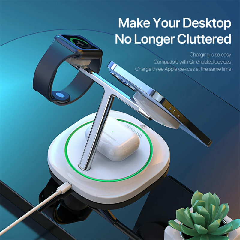 Statie incarcare 3in1 iPhone, AirPods, Apple Watch Duzzona W16