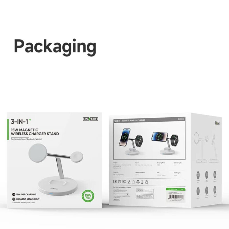 Statie incarcare 3in1 iPhone, AirPods, Apple Watch Duzzona W16