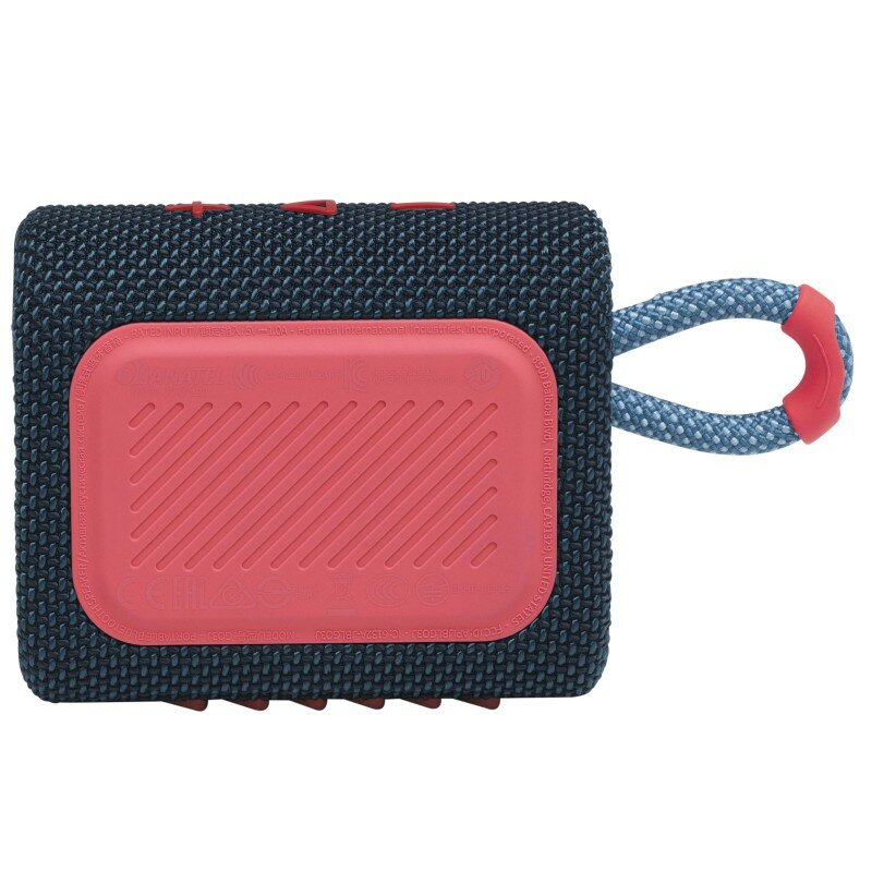 Boxa wireless portabila Bluetooth mica JBL GO3, IP67, albastru / roz