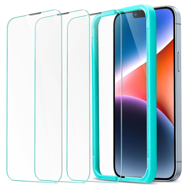 [Pachet 3x] Folie sticla iPhone 13 ESR Tempered Glass, transparenta