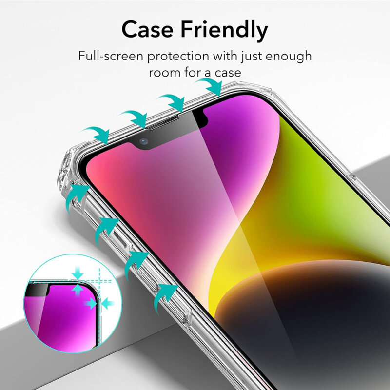 Folie sticla iPhone 13 ESR Armorite Screen Protector, negru