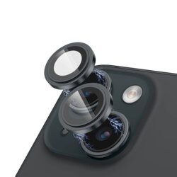 Folie sticla iPhone 15 Lito S+ Camera Protector, negru