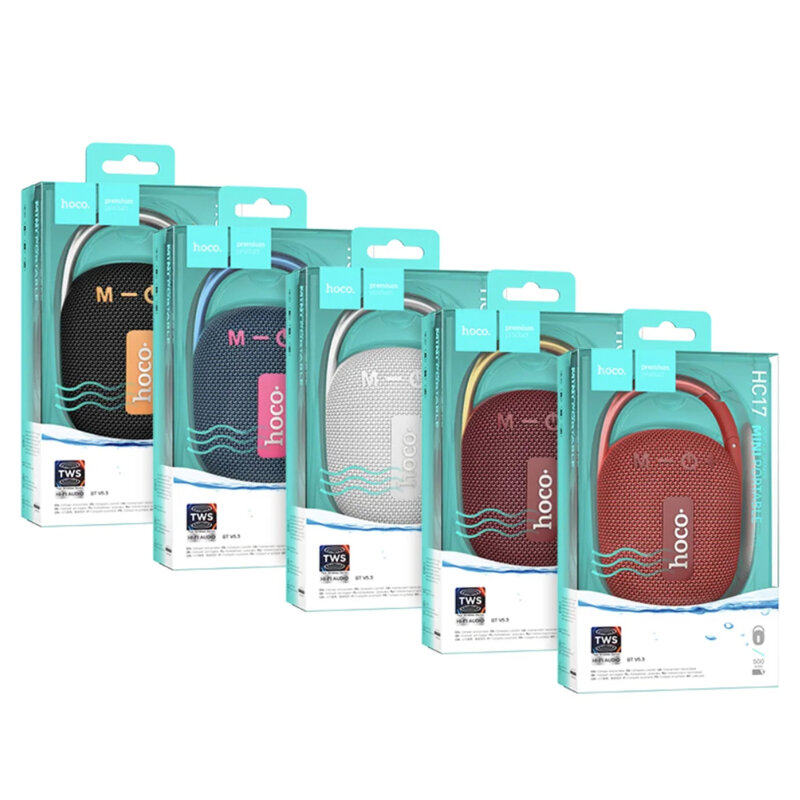 Mini boxa Bluetooth TWS Hi-Fi Hoco HC17 cu holder curea, bordo