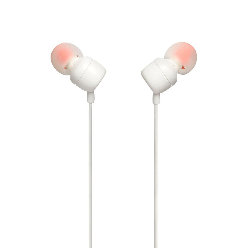 Casti audio cu fir, in-ear JBL T110, mufa Jack 3.5mm, alb