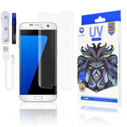 Folie Sticla Samsung Galaxy S7 Edge Lito UV Glue 9H Cu Lampa Si Adeziv Lichid - Clear