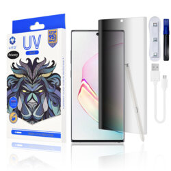 Folie Sticla Samsung Galaxy Note 10 5G Lito UV Glue PRIVACY 9H Cu Lampa Si Adeziv Lichid - Clear