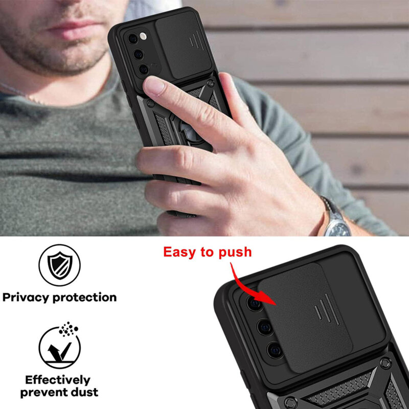 Husa Samsung Galaxy S20 5G protectie camera Techsuit CamShield Series, negru