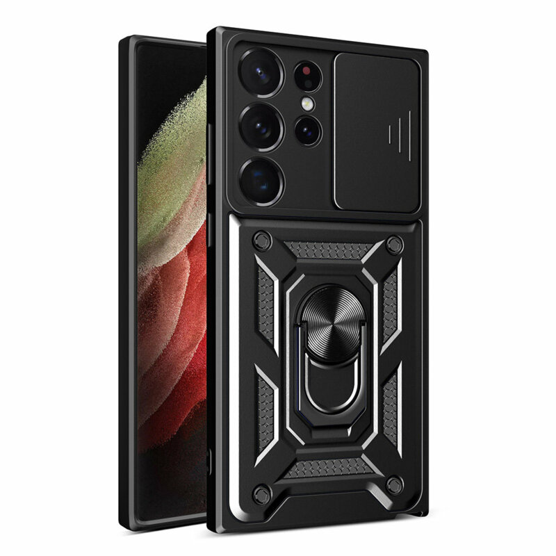 Husa Samsung Galaxy S21 Ultra 5G protectie camera Techsuit CamShield Series, negru