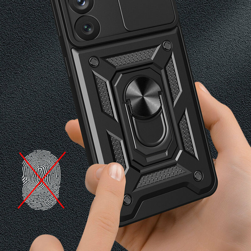 Husa Samsung Galaxy S22 Ultra 5G protectie camera Techsuit CamShield Series, negru
