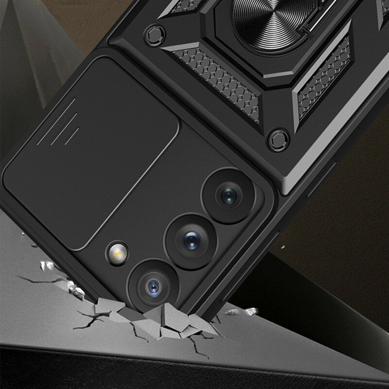 Husa Samsung Galaxy S22 Ultra 5G protectie camera Techsuit CamShield Series, negru