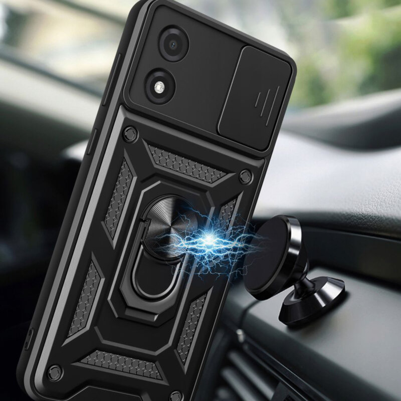 Husa Motorola Moto E13 protectie camera Techsuit CamShield Series, negru