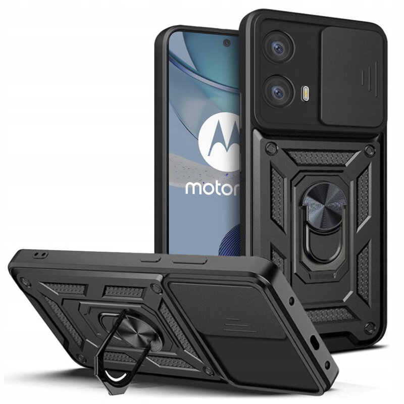 Husa Motorola Moto G73 protectie camera Techsuit CamShield Series, negru