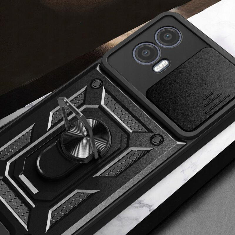 Husa Motorola Moto G73 protectie camera Techsuit CamShield Series, negru