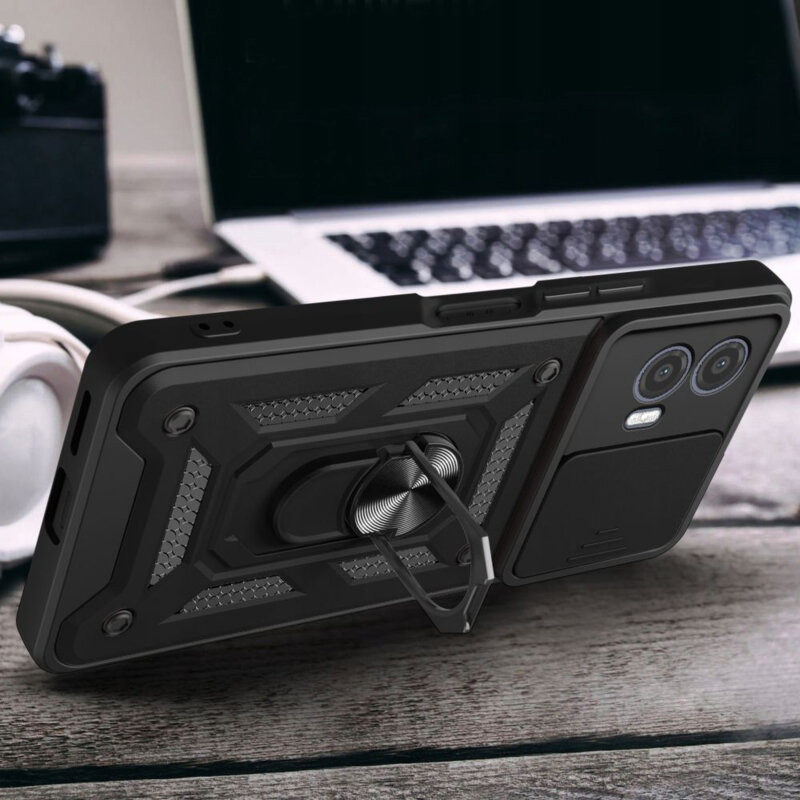 Husa Motorola Moto G73 protectie camera Techsuit CamShield Series, negru