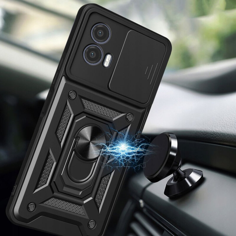 Husa Motorola Moto G73 protectie camera Techsuit CamShield Series, negru
