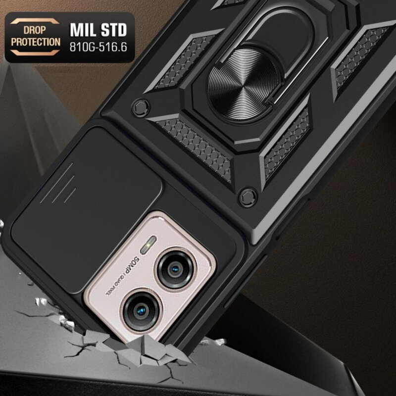 Husa Motorola Moto G53 protectie camera Techsuit CamShield Series, negru