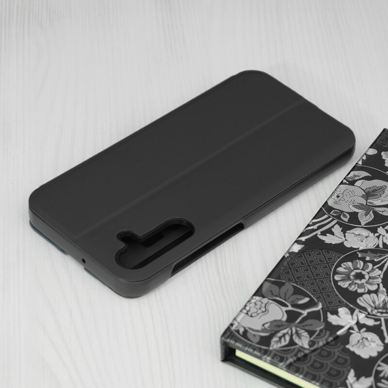 Husa Samsung Galaxy A15 4G Eco Leather View flip tip carte, negru