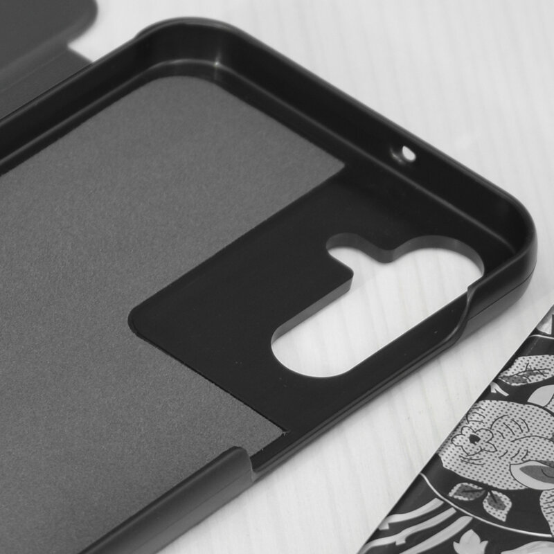 Husa Samsung Galaxy A15 4G Eco Leather View flip tip carte, negru