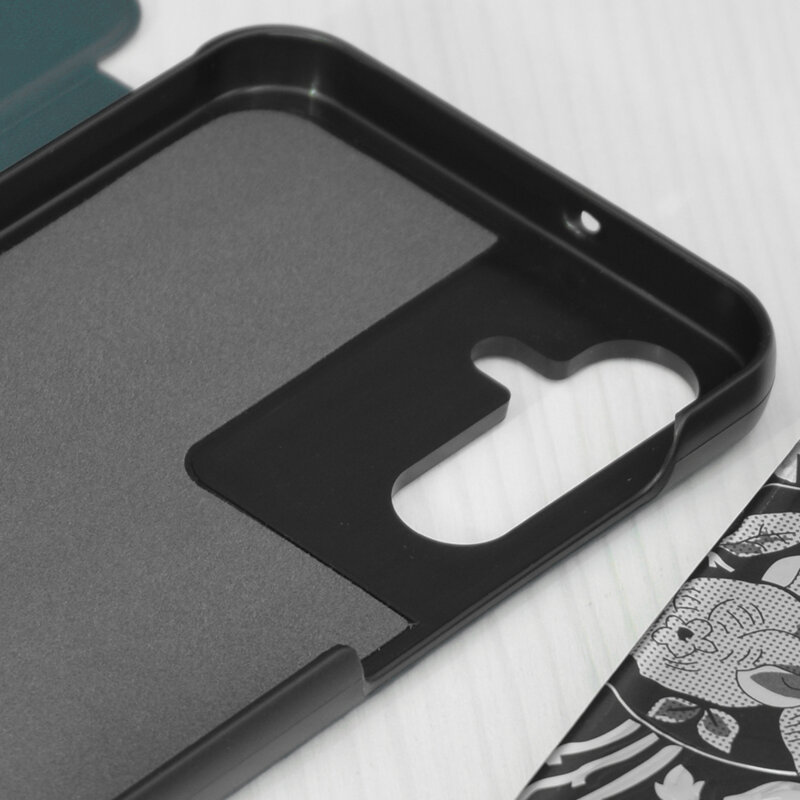 Husa Samsung Galaxy A15 4G Eco Leather View flip tip carte, verde